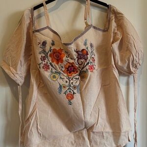 Printed Boho Blouse NWOT